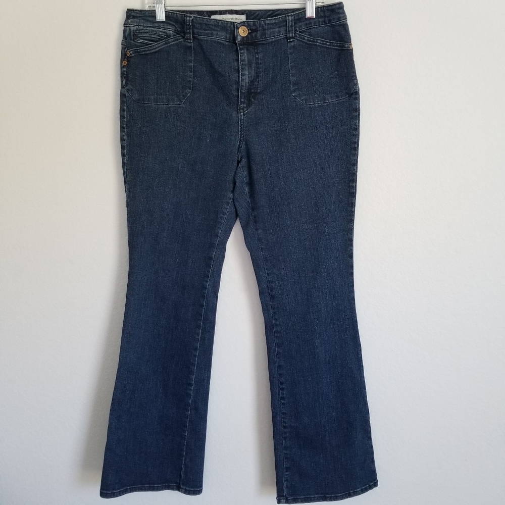 Chico's Platinum Denim Dark medium wash bootcut size 1.5 Regular high ri…